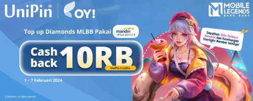 Dapatkan Starlight Skin Novaria dan Cashback 10rb Setiap Top Up MLBB Pakai Mandiri VA